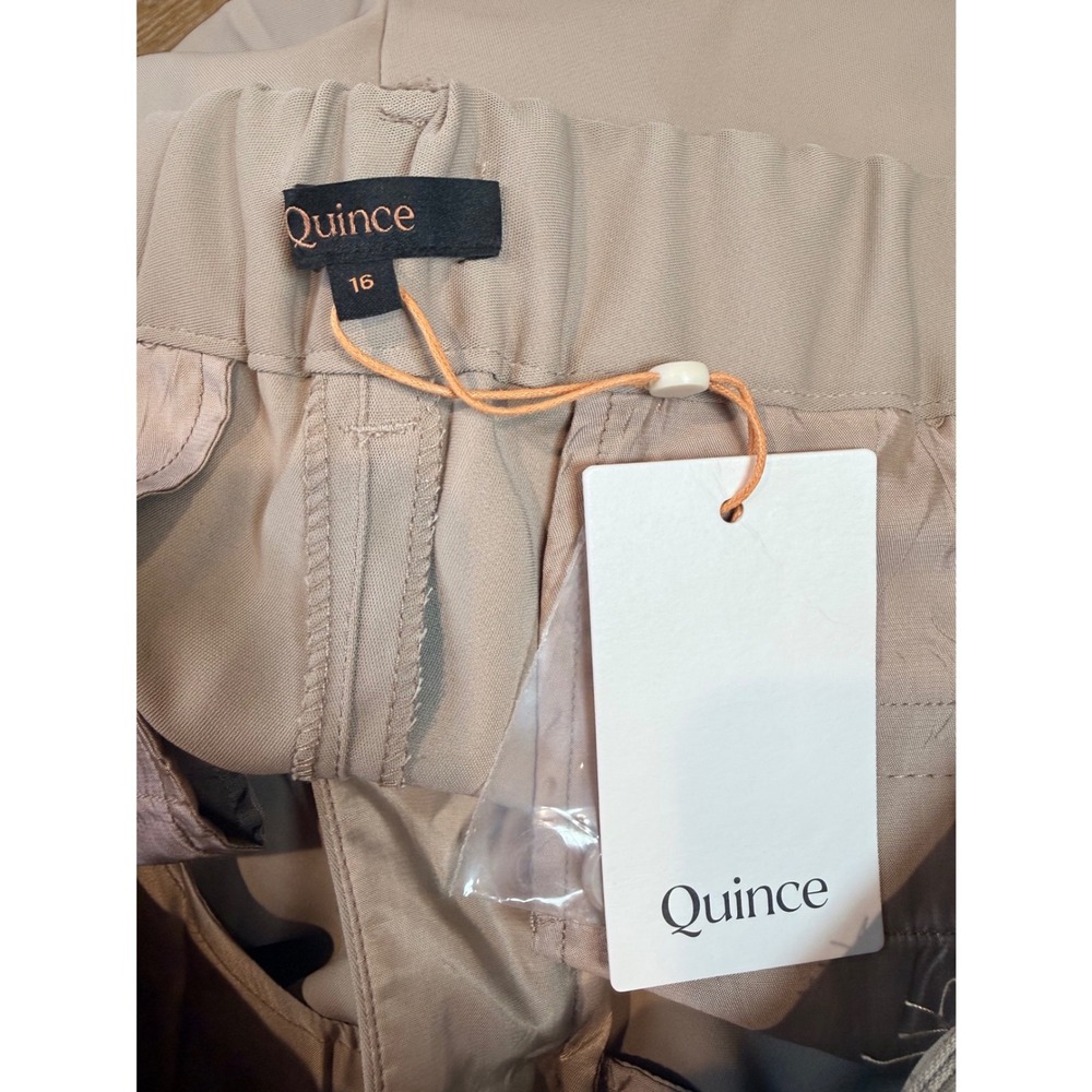 Quince NWT Crepe Pleated Wide Leg Pants Morel Gray Size 16 - Picture 5 of 10